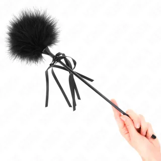 Plumes Chacouillées avec N&oelig;ud 35 CM Kink bdsm