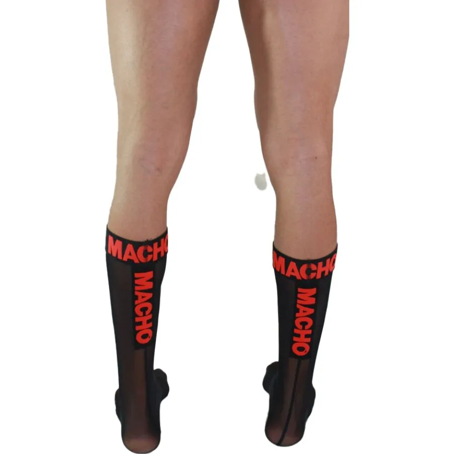 Chaussettes Fines Taille Unique Noir/rouge Macho