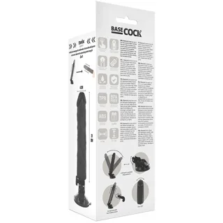 Vibromasseur Réaliste Télécommande Noir 21 x 4 cm Basecock