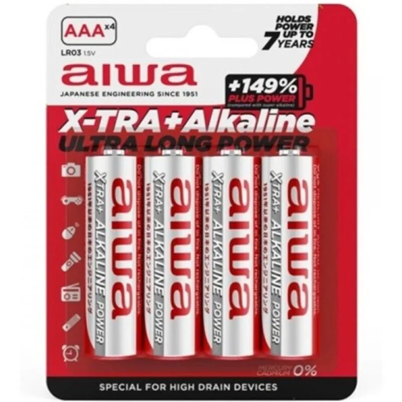 Pile Alcaline X-tra Aaa LR03 BLISTER*4 Aiwa jeu coquin