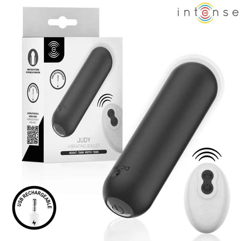 Vibromasseur Judy Vibrant Rechargeable avec Télécommande Noir Intense