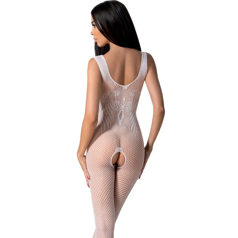 BS098 Bodystocking Blanc Taille Unique Passion blanc nuisette