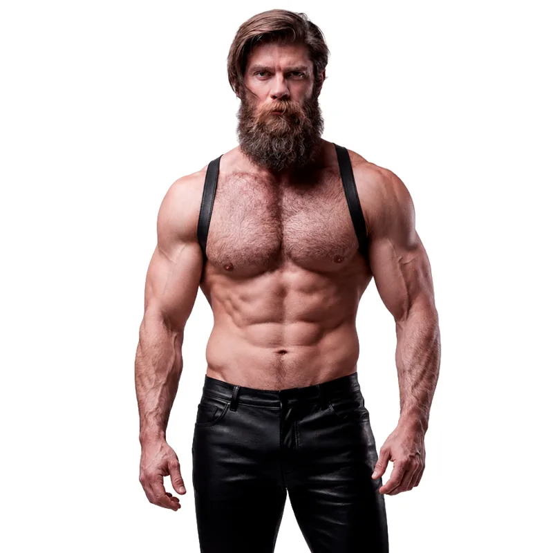 Gode Harnais Dos en Éco-cuir pour Hommes Fetish Submissive Attitude