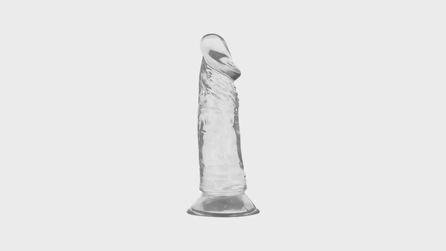 Gode réaliste transparent X Ray Clear debout sur sa ventouse, 16,5 cm dont 14 cm insérables
