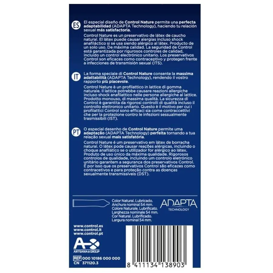 Préservatifs Adapta Nature 12 Unités Control