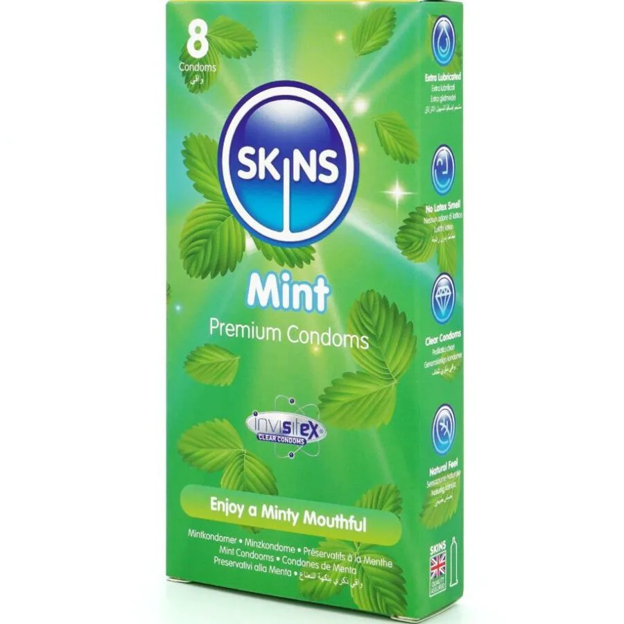 Pack de 8 Préservatifs Premium Menthe Skins