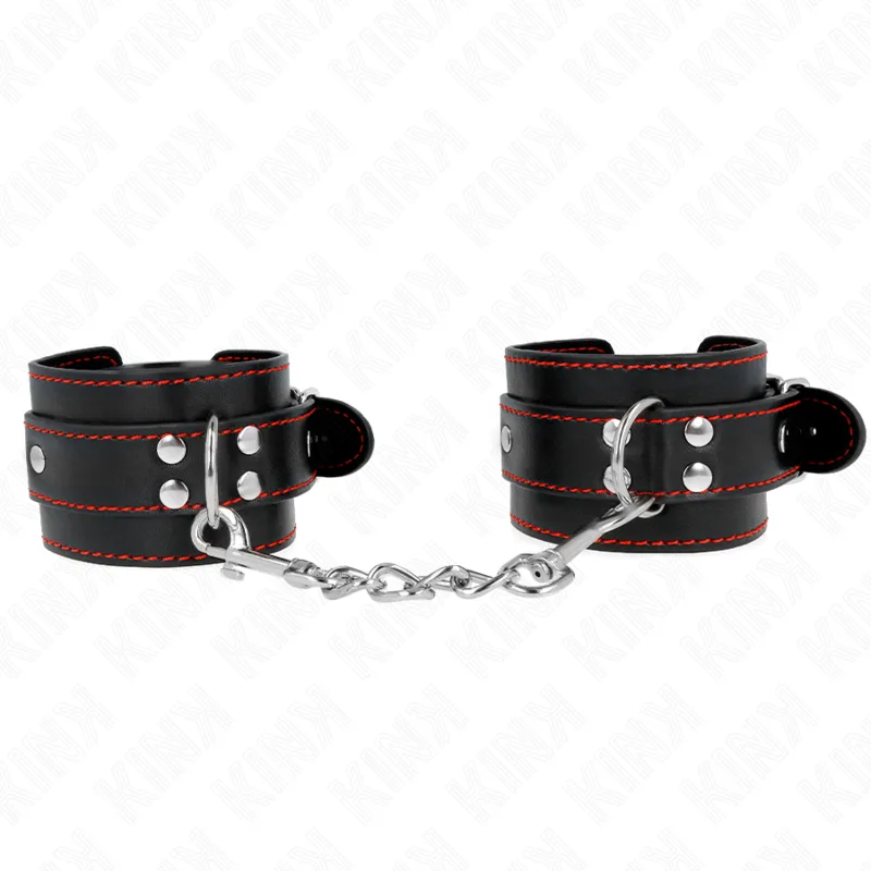 Menottes Noir avec Doublure Rouge Réglable 20-28 cm Kink