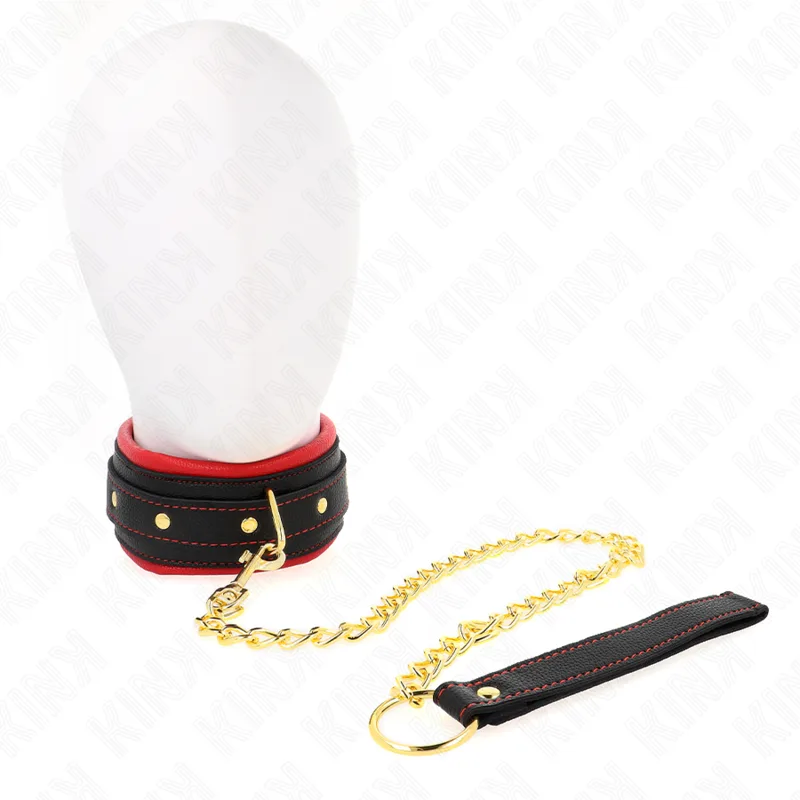 Collier avec Laisse en Tissu Uni Ajustable 33-48 cm x 5,7 Kink
