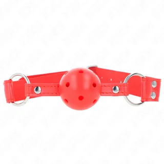 Bâillon à Boule Dur Creux Rouge Complet 62 X 2 CM Kink rouge bâillon
