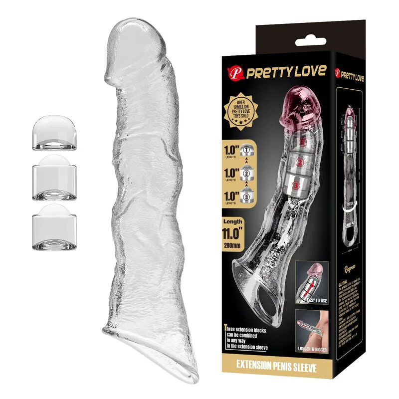 Gaine à pénis Manchon d'Extension Pénienne Ajustable 28 cm Ø 4,5 cm