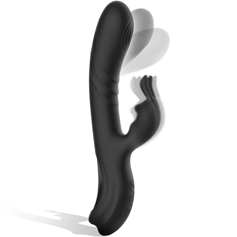 Stimulateur de Lapin en Silicone Rechargeable Jamie Noir