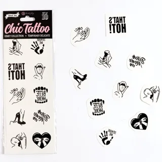 Ensemble de 10 Tatouages Temporaires Kinky Collection Secret Play jeu coquin