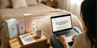 Sélection de sextoys pour débutants posés sur un tissu clair et neutre