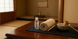 Gel de massage Nuru et bougies, ambiance sensuelle tamisée