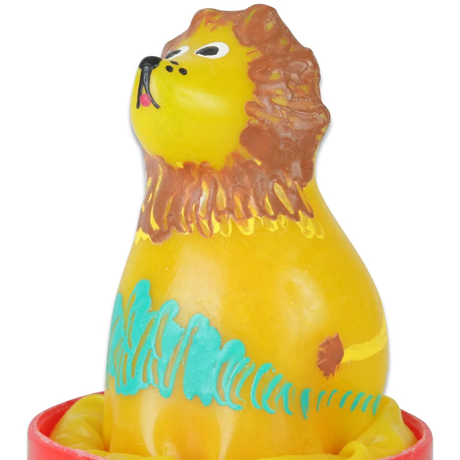 Préservatifs Fantaisie Peints à la Main Lion Assis Condomerie