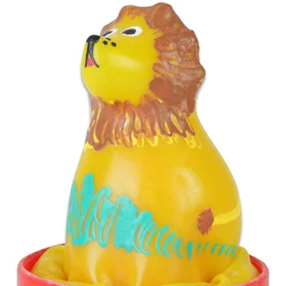 Préservatifs Fantaisie Peints à la Main Lion Assis Condomerie