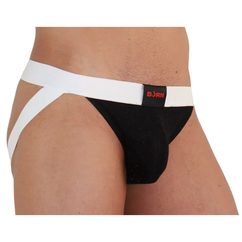 Jockstrap Noir Brillant / Blanc l Burn