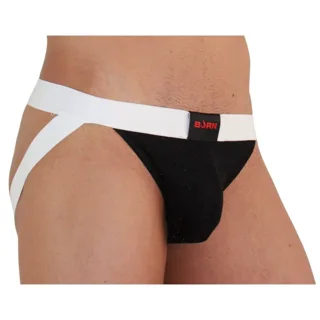 Jockstrap Noir Brillant / Blanc l Burn
