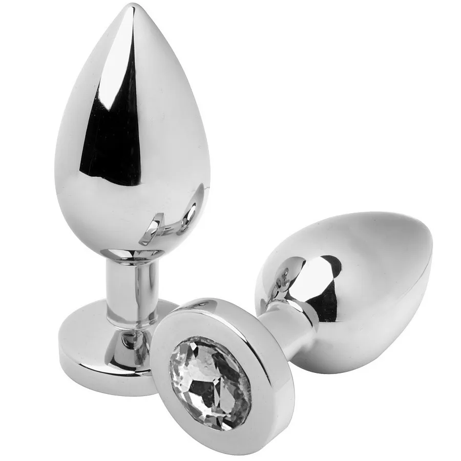 Plug Anal Diamant Transparent Moyen 7,62 cm Metal Hard