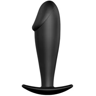 Plug Anal Forme de Pénis en Silicone Noir Pretty Love