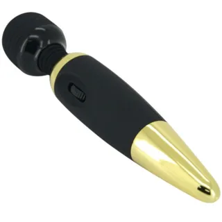 Vibromasseur wand nervuré noir et or vue 5