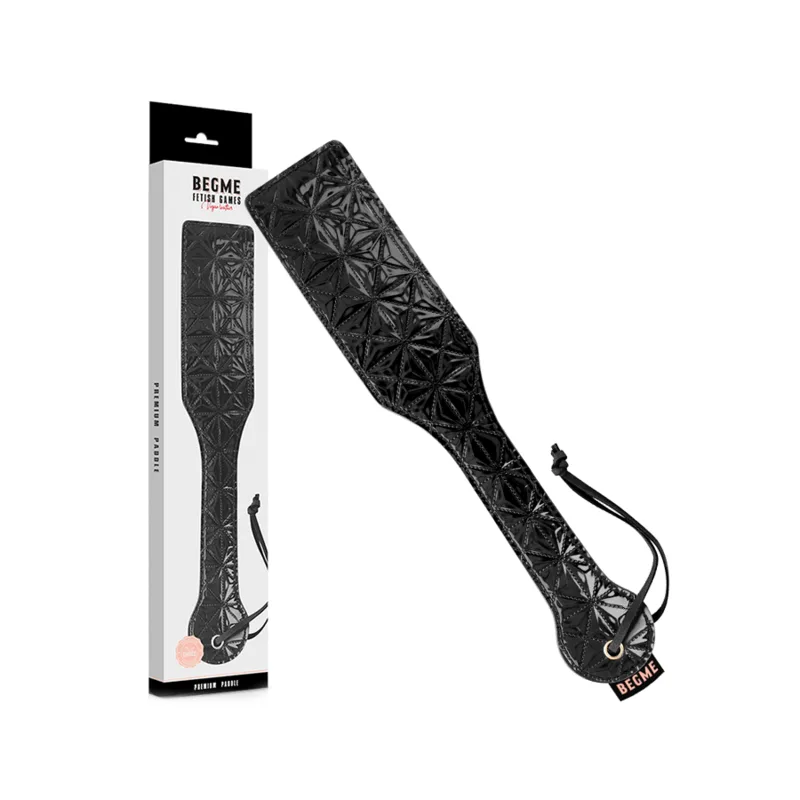 Paddle en Cuir Végétalien Édition Noire Begme noir fouet & martinet