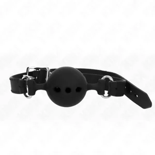 Bâton Entierement Silicone 55 X 2 CM avec Boule de 5 CM Kink noir bâillon