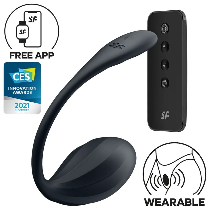 Ribbed Petal Télécommande de Stimulateur de Point G Noir Satisfyer