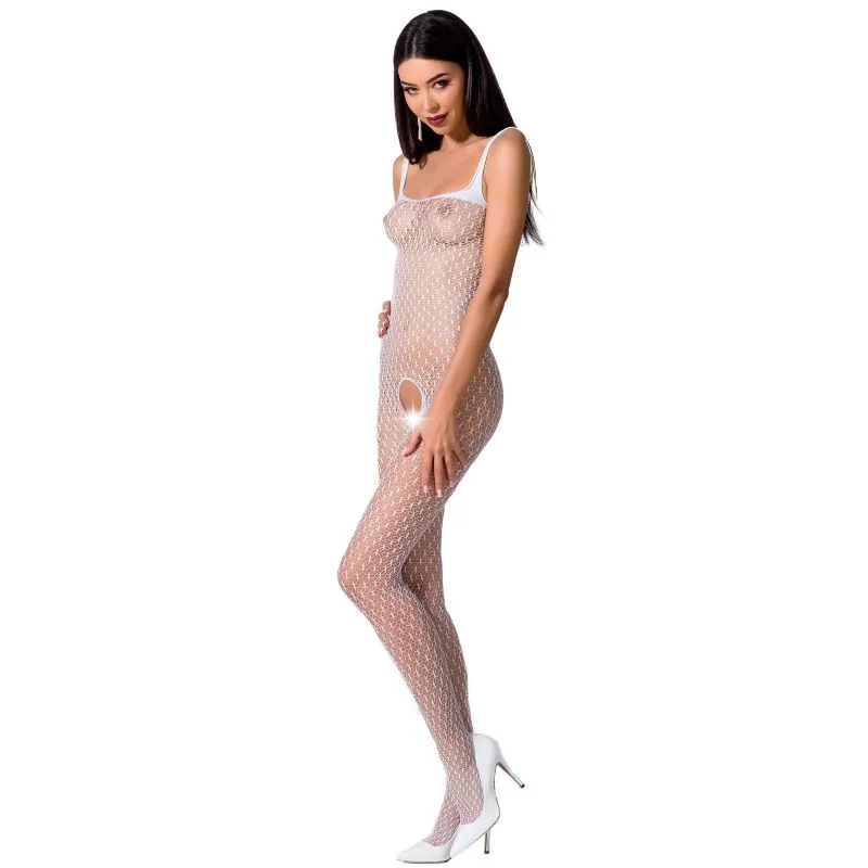 Femme BS071 Bodystocking Blanc Taille Unique Passion blanc body résille