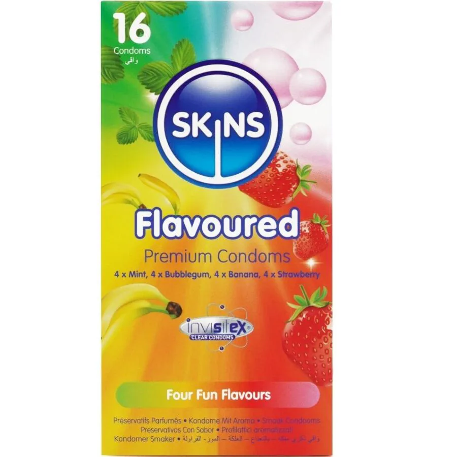 Pack de 16 Préservatifs Premium Multi-saveurs Skins