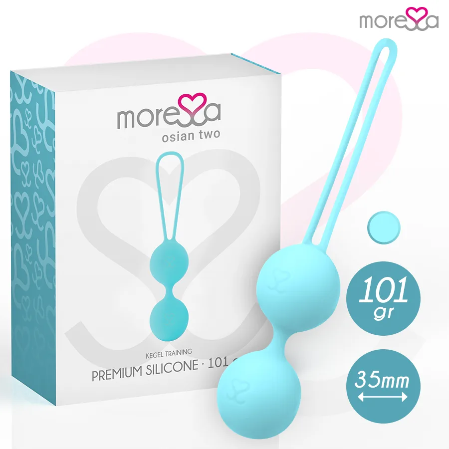 Boules de geisha Osian Deux Silicone Turquoise Premium Moressa