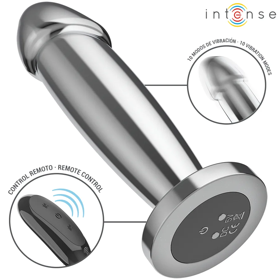 Plug Anal 10 Vibrations Gode Métallique avec Télécommande Intense