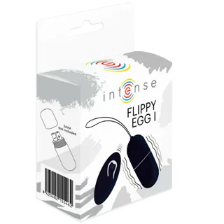 Œuf Vibrant Flippy Intense de trois quarts, coloris noir, sur fond neutre