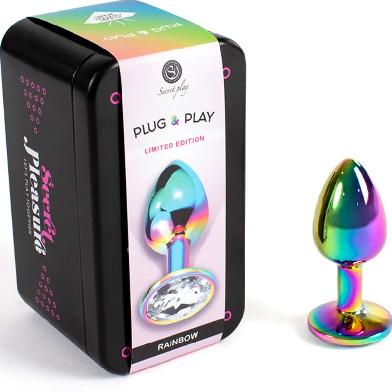 Plug Anal en Métal Arc-en-ciel Petite Taille 7 cm Secretplay