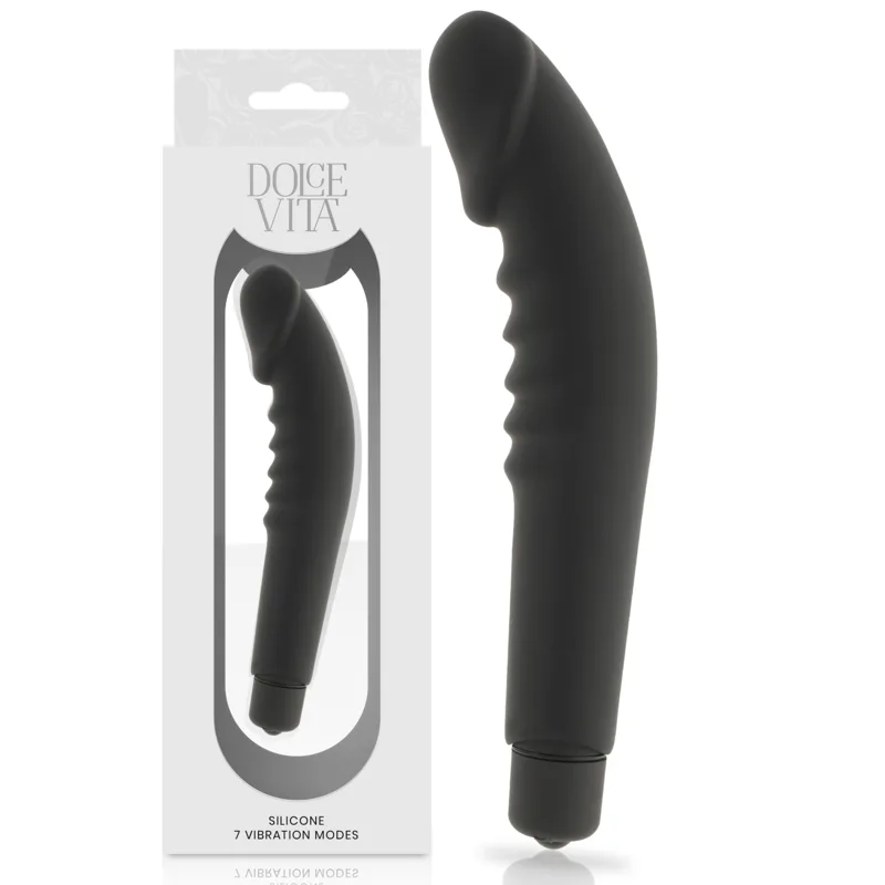 Vibromasseur Réaliste Plaisure Silicone Noir Dolce Vita