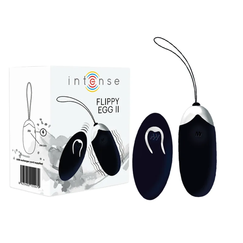 Oeuf Vibrant Flippy II avec Télécommande Noir Intense