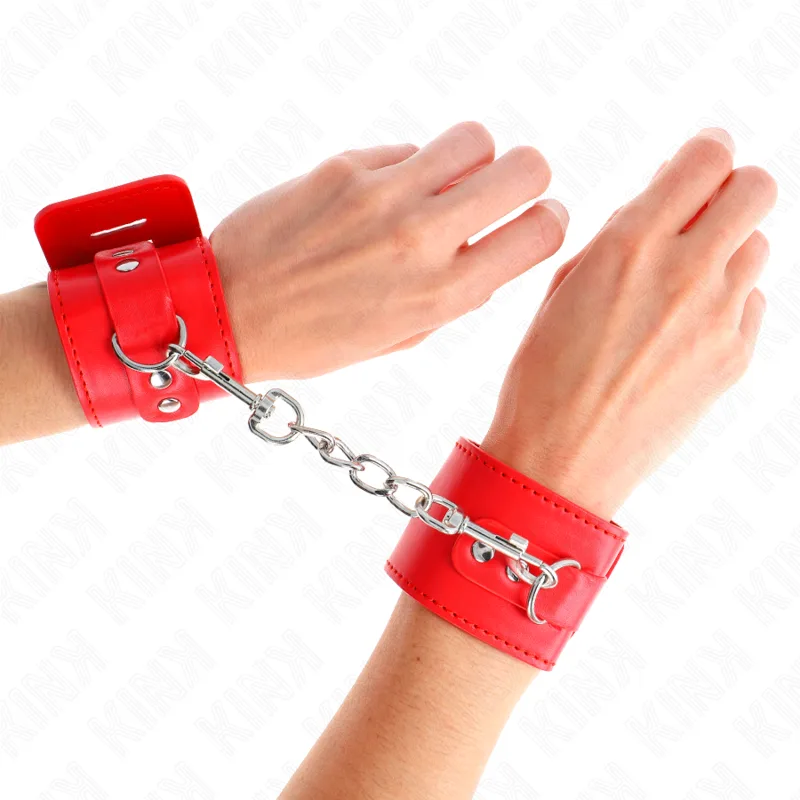 Menottes avec Fermeture par Cadenas Rouge Ajustable Kink