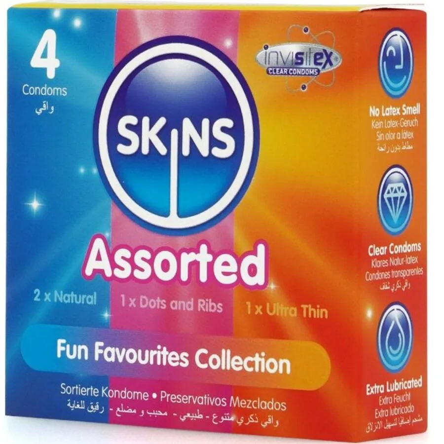 Pack de 4 Préservatifs Premium Assortis Skins