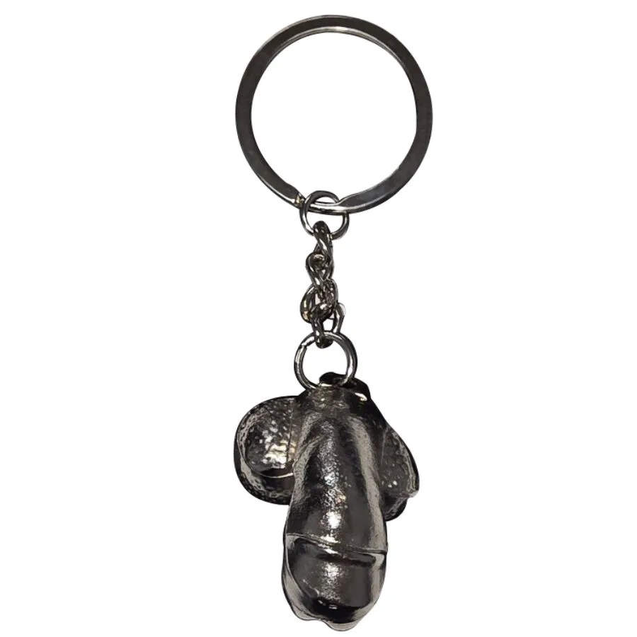 Porte-clés en Métal Argenté Pénis Rétréci Diablo Picante argenté jeu coquin