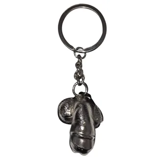 Porte-clés en Métal Argenté Pénis Rétréci Diablo Picante argenté jeu coquin