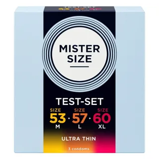 Pack Échantillon de Préservatifs Taille 53-57-60 MM (3 Mister Size préservatif