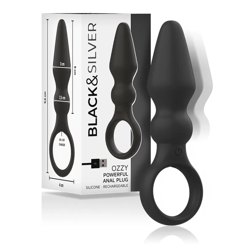 Puissant Plug Anal en Silicone Ozzy Black&Silver