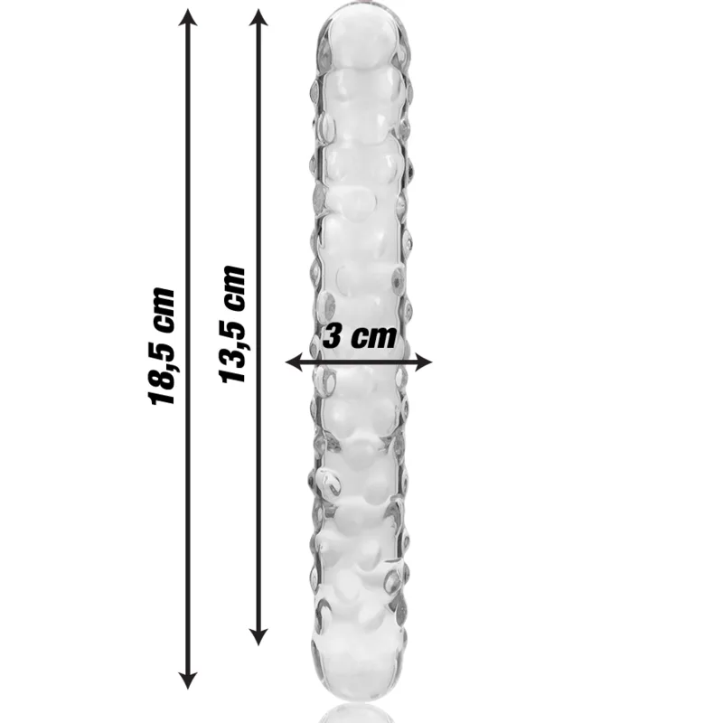 Modèle 15 Gode en Verre Borosilicate Clair 18,5 cm x 3 Nebula Series By Ibiza