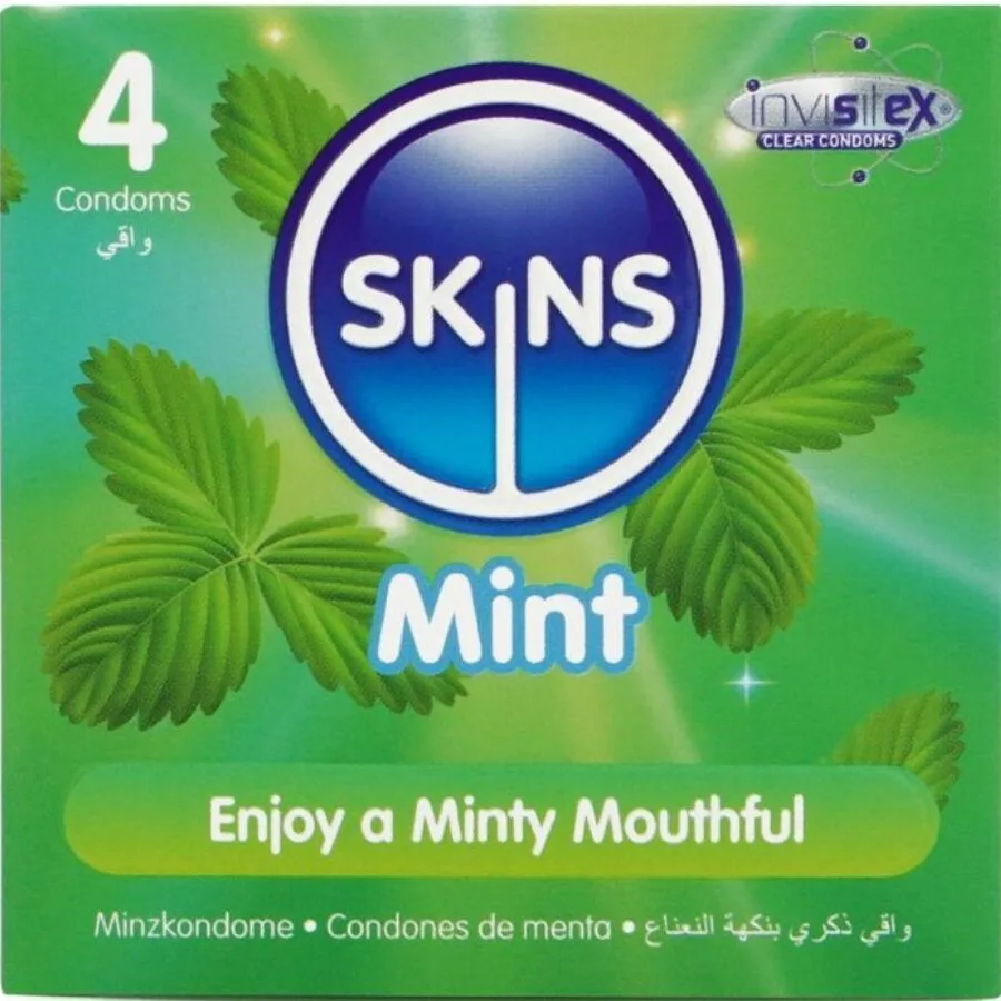 Pack de 4 Préservatifs Premium Menthe Skins