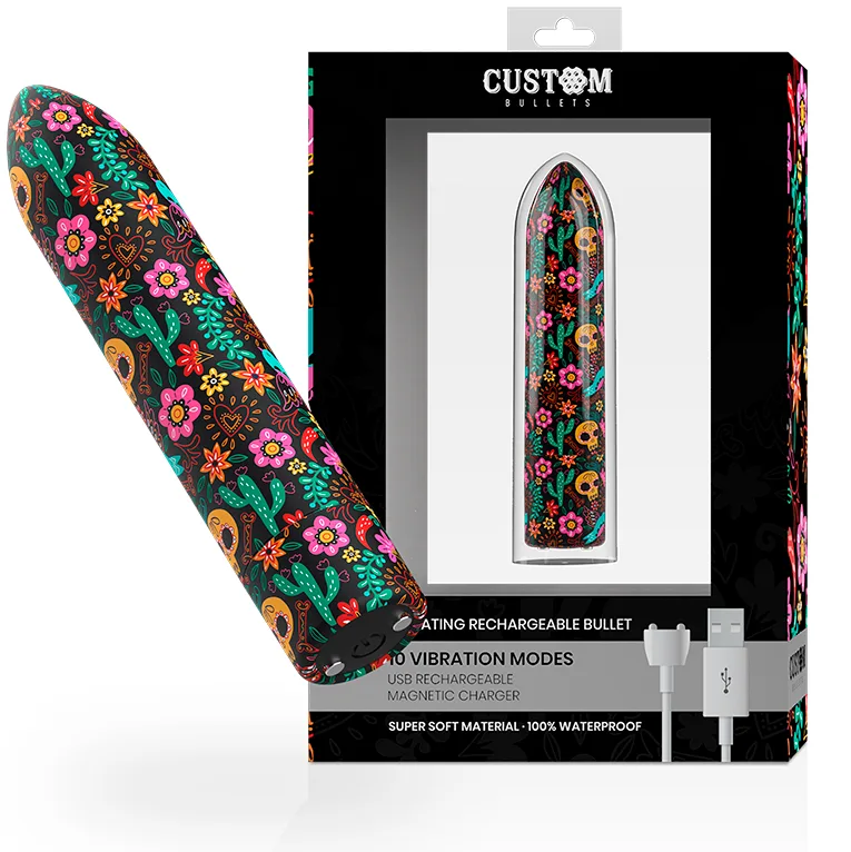 Vibromasseur Bullets Personnalisés Rechargeable Floral 10 Intensities