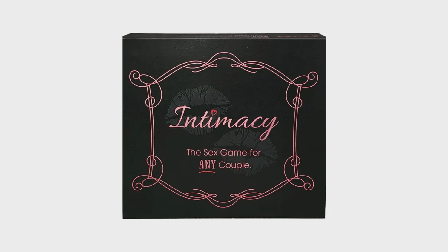Boîte du jeu Intimacy de Kheper Games, noire à arabesques roses