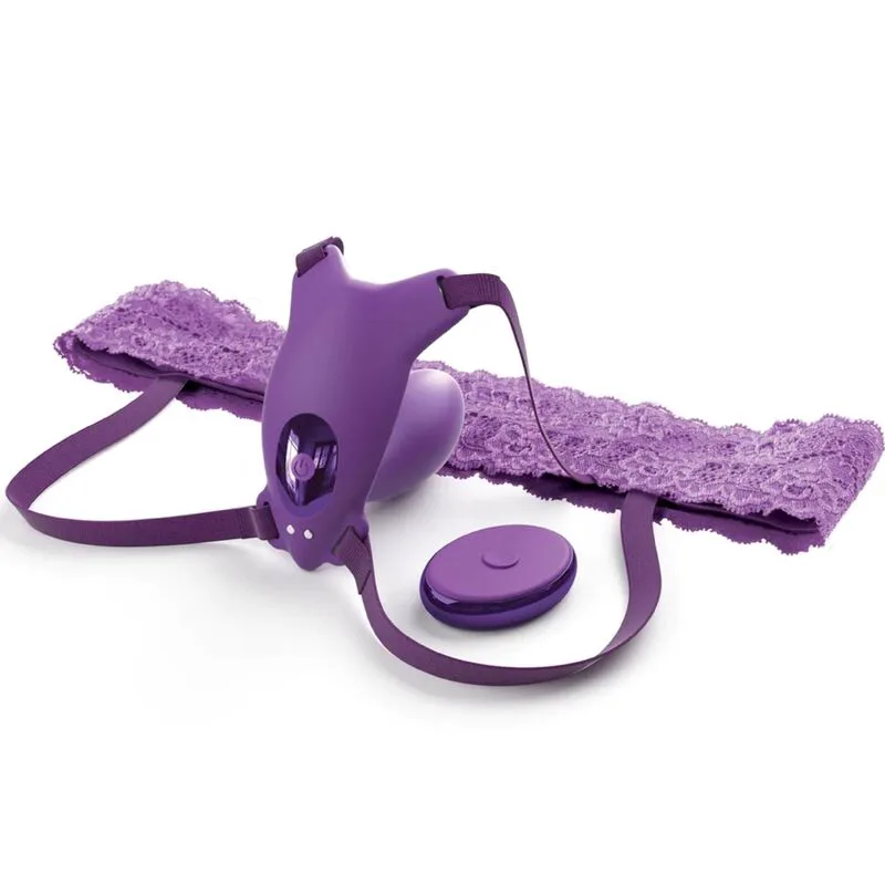 Gode Harnais Papillon G-spot avec Vibromasseur, Rechargeable