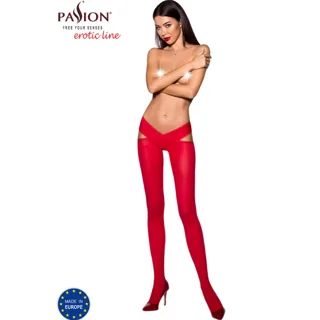 Tiopen 005 Collant Rouge 3/4 60 Den Passion rouge porte-jarretelles