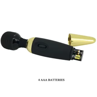 Vibromasseur wand nervuré noir et or vue 4