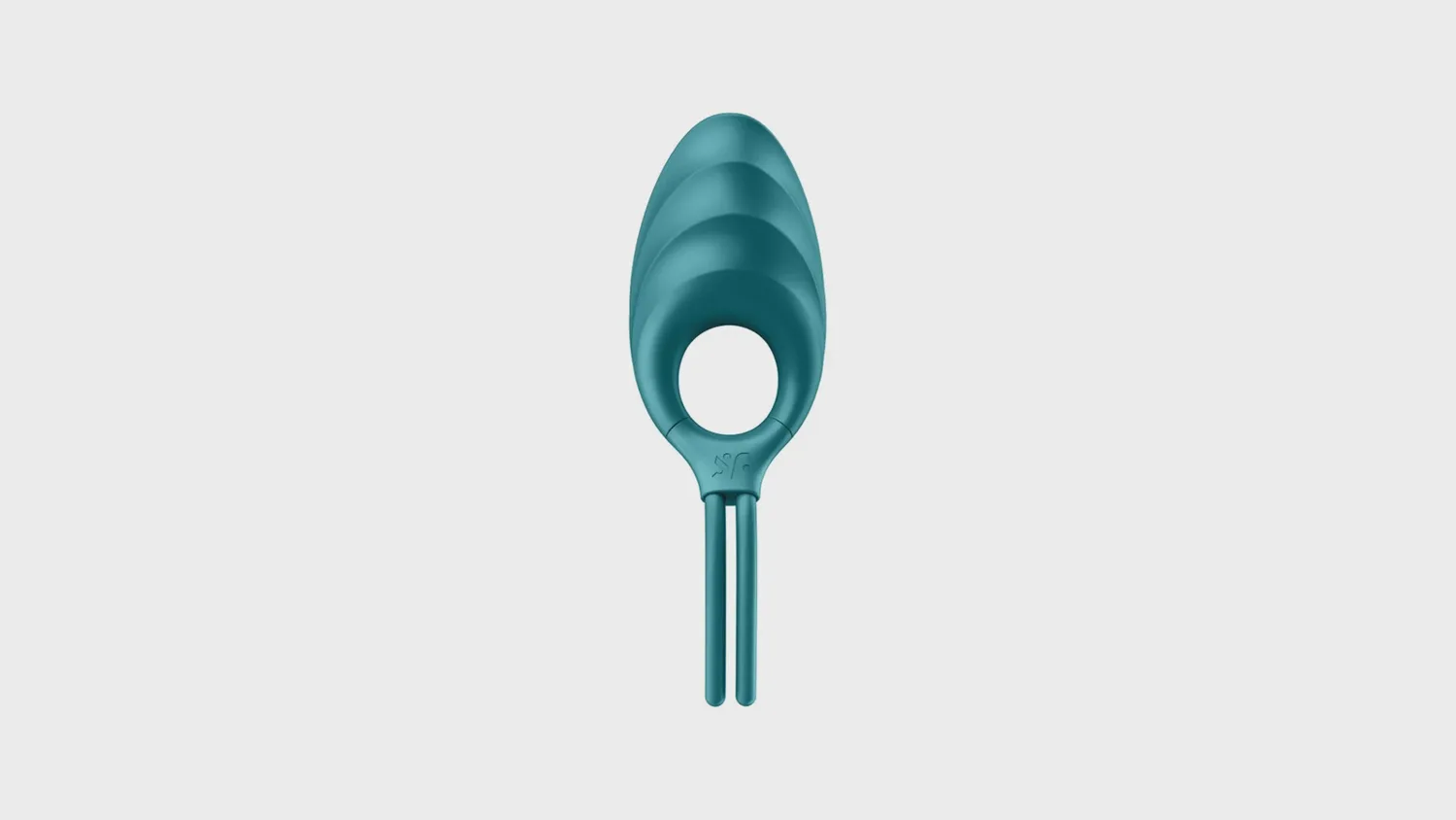 Texture nervurée de l'anneau vibrant Swordsman de Satisfyer, en silicone vert